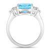 Image 2 : Plated Rhodium 3.40ct Swiss Blue Topaz and Lab Diamond Ring