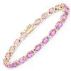 Image 1 : 14KT Yellow Gold 14.33ctw Pink Sapphire and Diamond Bracelet