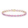 Image 2 : 14KT Yellow Gold 14.33ctw Pink Sapphire and Diamond Bracelet