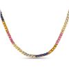 Image 1 : Plated 14KT Yellow Gold 11.65ctw Multi Color Sapphire Necklace