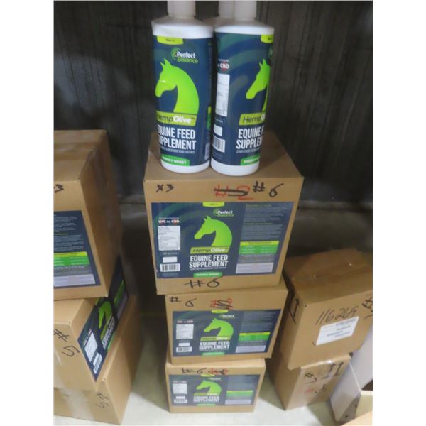 New 3 Cases Hemp Olive Equine Feed Supplement 946ml