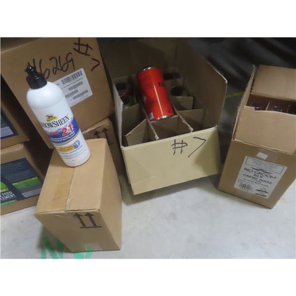 12 Bio Groom Silk Conditioning Cream Rinse, 18 Show Sheen 2-in-1 Shampoo, 7 Hoof Oil