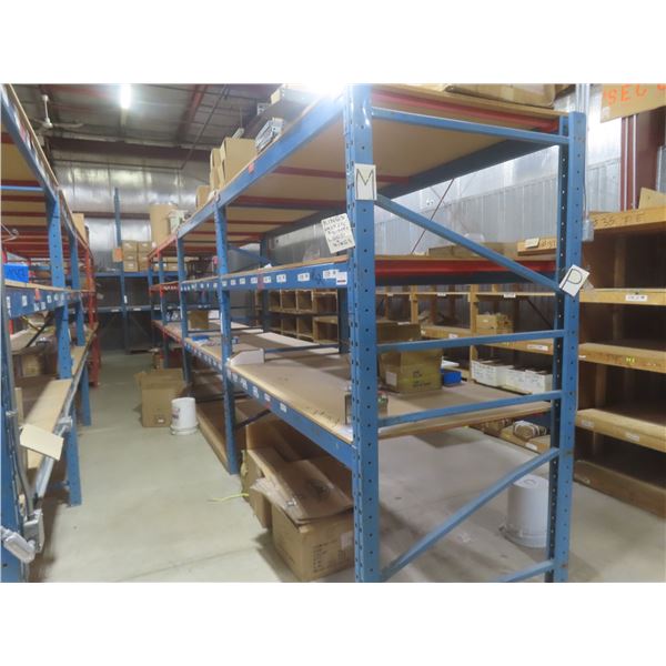 Pallet Racking 48" Deep:  5 Uppers 8 ft, 24 Side Rails with Wood Shelving.  Product Not Included.