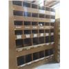 Image 1 : 3 Pigeon Hole Wood Cabinets 8 ft H × 6 ft W × 24" Deep, 2 with 12 Hole & 1 with 36 Hole.  Product