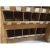 Image 2 : 3 Pigeon Hole Wood Cabinets 8 ft H × 6 ft W × 24" Deep, 2 with 12 Hole & 1 with 36 Hole.  Product