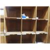 Image 9 : 3 Pigeon Hole Wood Cabinets 8 ft H × 6 ft W × 24" Deep, 2 with 12 Hole & 1 with 36 Hole.  Product