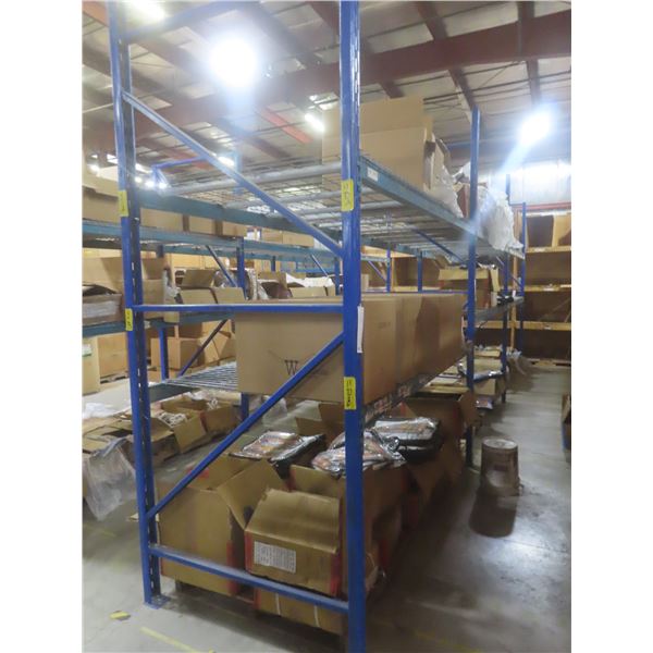 Pallet Racking 48" Deep:  4 Uppers 10 ft, 12 Side Rails 8 ft with Wire Mesh Shelving.  Product Not 