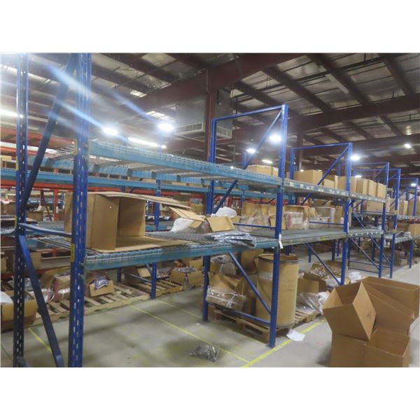 Pallet Racking 48" Deep:  4 Uppers 10 ft, 12 Side Rails 8 ft with Wire Mesh Shelving. Product Not 
