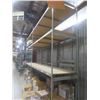 Image 5 : Metal Adjustable Shelving – 3 Uppers 12 ft, 16 Side Rails 8 ft, Wood Shelving – Qty 8.  No Product I