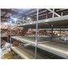 Image 5 : Metal Adjustable Shelving – 8 Uppers 10 ft, 40 Cross Beams 8 ft w/ Wood Boards 36 x 96.  No