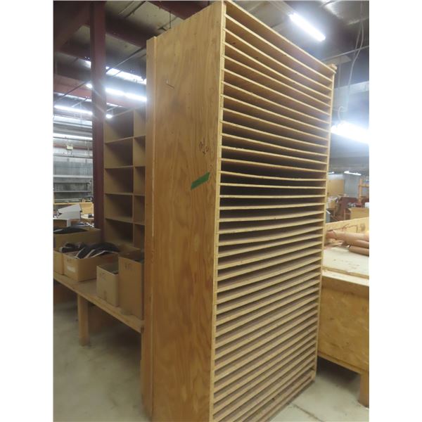 Wood Shelving Cabinet 83" H × 48" W × 24" D w/ 2" Spacing – Qty 2