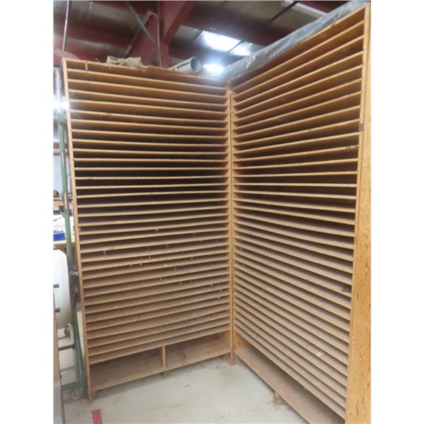Wood Shelving Cabinet 83" H × 48" W × 24" D w/ 2" Spacing – Qty 2