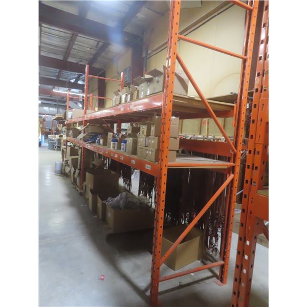Pallet Racking 36" Deep:  3 Uppers 10 ft, 8 Side Rails 12 ft with Wood Shelving.  Product Not