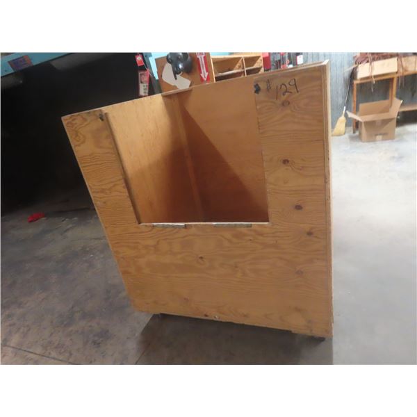 Rolling Wood Bin 54" H × 48 x 48"