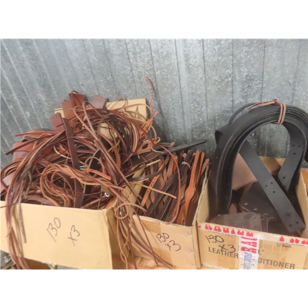 Leather Straps and Belting – Qty 3 Boxes, New