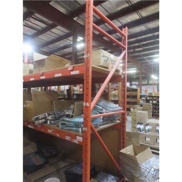 Pallet Racking 44" Deep:  3 Uppers 10 ft, 8 Side Rails 12 ft with Wood Shelving.  Product Not Includ