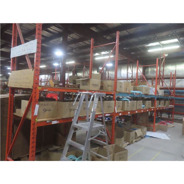 Pallet Racking 42" Deep:  4 Uppers 12 ft, 4 Side Rails 8 ft, 10 Side Rails 12 ft.  Product Not Inclu