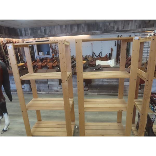 4-Tier Wood Shelf Unit 63 x 31 1/2 x 17 1/2" – Qty 2