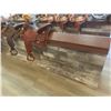 Image 1 : Finished Wood Saddle Display Unit 33 x 96 x 16 1/2".  No Saddles or Product Included.