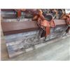 Image 1 : Finished Wood Saddle Display Unit 33 x 96 x 16 1/2".  No Saddles or Product Included.