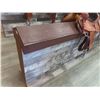 Image 2 : Finished Wood Saddle Display Unit 33 x 96 x 16 1/2".  No Saddles or Product Included.