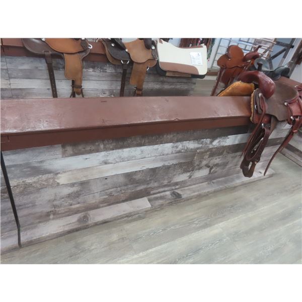 Finished Wood Saddle Display Unit 33 x 96 x 16 1/2".  NO Saddles or Product Included.