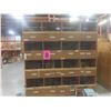 Image 1 : Wood 16-Hole Pigeon Hole Shelf Unit 8 ft H × 8 ft W × 24" Deep.  No Product Included.