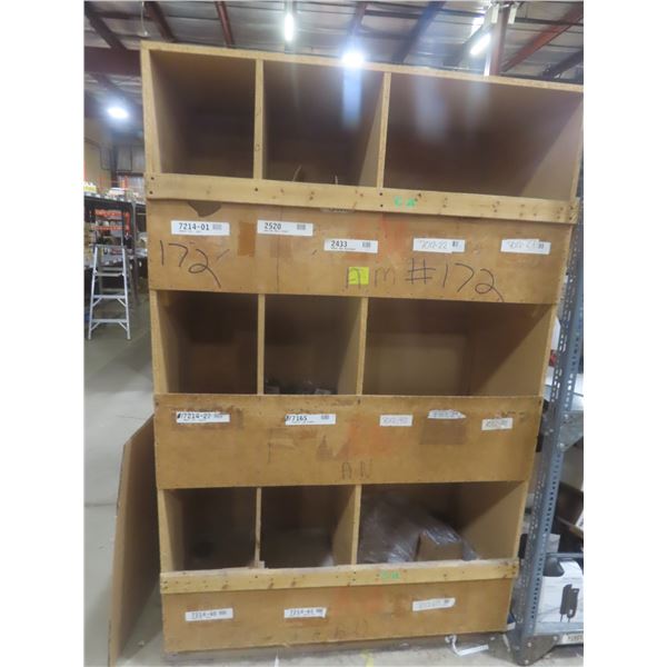 Pigeon Hole Wood Cabinet – Qty 2: 70" H × 96" W × 23" D; 75" H × 48 x 24" Product Not Included.