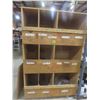 Image 1 : Pigeon Hole Wood Cabinet – Qty 2: 70" H × 96" W × 23" D; 75" H × 48 x 24" Product Not Included.