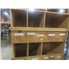 Image 2 : Pigeon Hole Wood Cabinet – Qty 2: 70" H × 96" W × 23" D; 75" H × 48 x 24" Product Not Included.