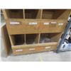 Image 3 : Pigeon Hole Wood Cabinet – Qty 2: 70" H × 96" W × 23" D; 75" H × 48 x 24" Product Not Included.