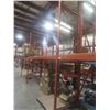 Image 5 : Pallet Racking 42" Deep:  5 Uppers 12 ft, 8 Side Rails 12 ft, 34 Side Rails 8 ft with Wood Shelving.