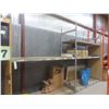 Image 1 : Metal Adjustable Shelving – 3 Uppers 10 ft, 10 Side Rails 8 ft, 36" Deep w/ Wood Board Shelves.