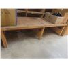 Image 1 : Wood Table 35" H × 8 ft W × 32".  Product Not Included.