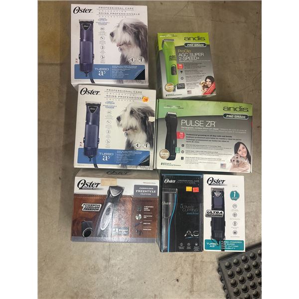 Animal Clipper Lot – Oster and Andis Pro Clippers – Warranty Customer Returns, Sold As-Is – Qty 7