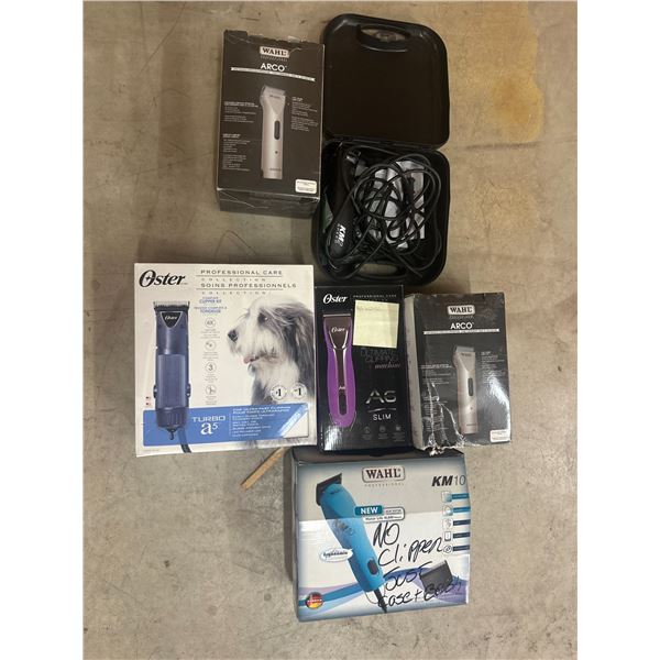 Animal Clipper Lot – Wahl and Oster Mix – Warranty Customer Returns, Sold As-Is – Qty 6