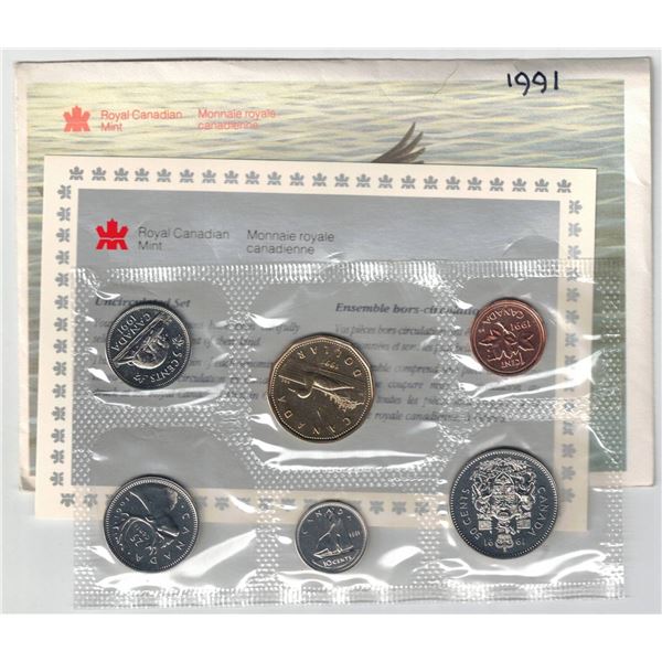 1991 Canada Proof Like NB Uncirculated Set with Loon