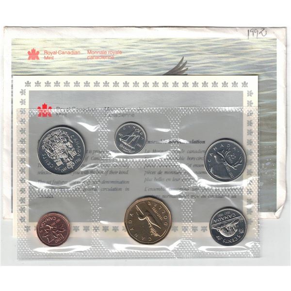 1992 Canada Proof Like NB Uncirculated Set Double dated with Loon
