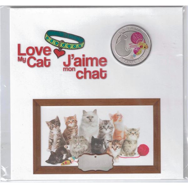 2017 Love my Cat Card with special 25¢ coin