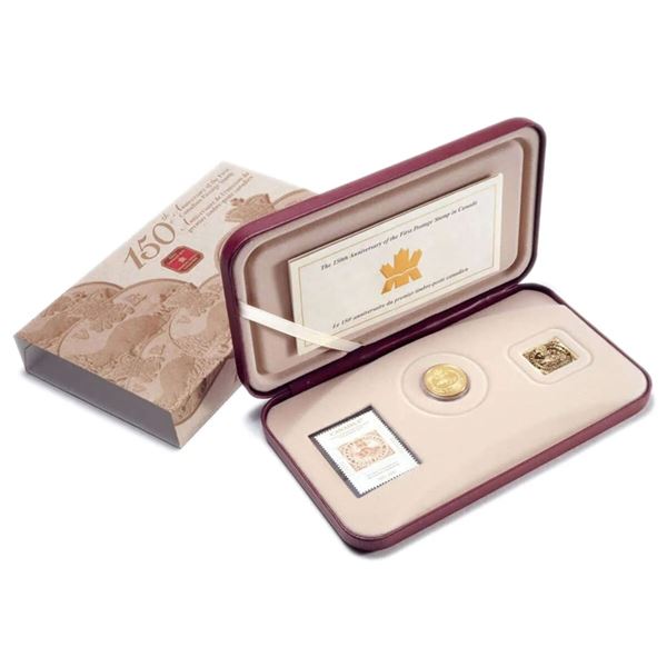 2001 3¢ Gold Plated Silver Coin & Stamp Set, New Sealed