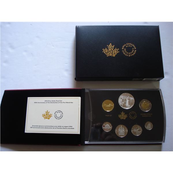 2014 Canada Fine Silver Dollar Proof Set, .100th Ann. Declaration WWI