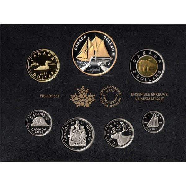 Canada - 2021 Silver Dollar Proof set, with Gold plated Dollar