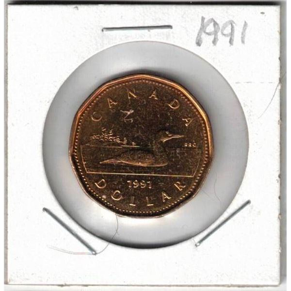 1991 Canada Loon Dollar, Proof Like, New