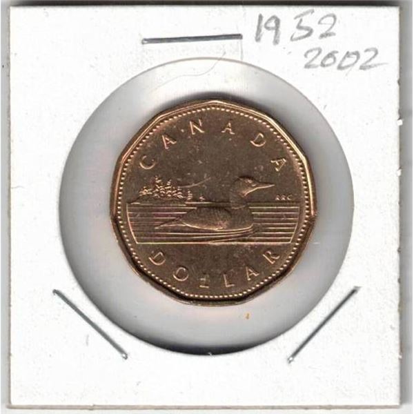 2002 Canada Loon Dollar, Double Dated, Uncirculated, New