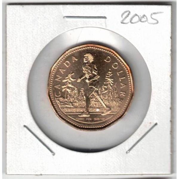 2005 Canada Loon Dollar "Terry Fox" Uncirculated, New