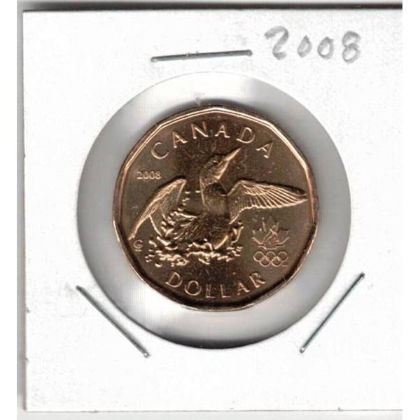 2008 Canada Olympic Loon Dollar, Uncirculated, New
