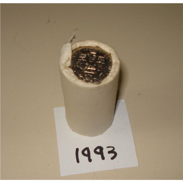 1993 Canada 50 cent White Wrap Roll 25 coins, New