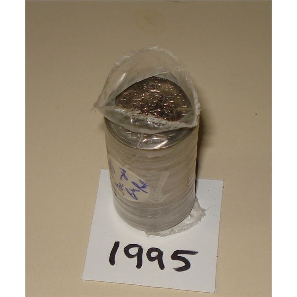 1995 Canada 50 cent Plastic Wrap Roll 25 coins, New