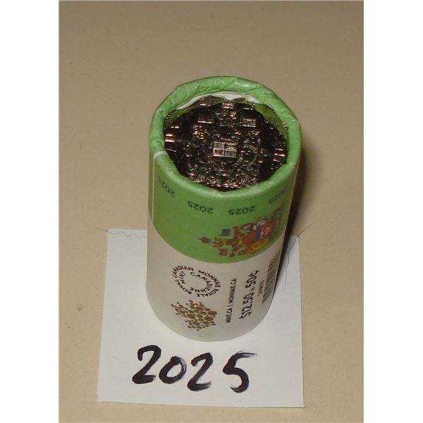 2025 Canada 50 cent Special Wrap Roll 25 coins, New