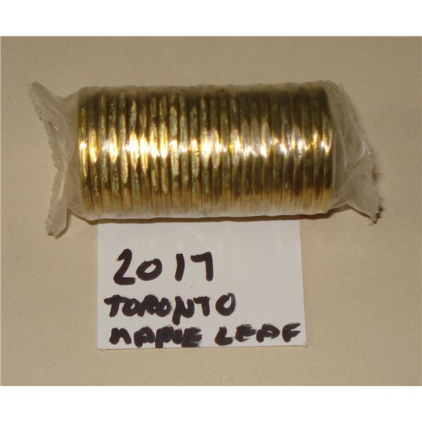 2017 Canada, Toronto Maple Leafs, $1 Roll, 25 coins, New